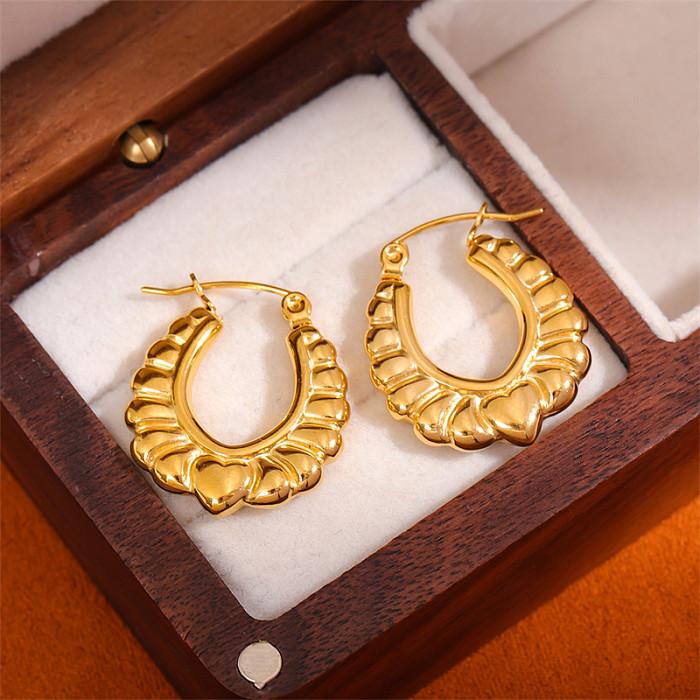 U shape Geometric Heart Shape Hoops Earring