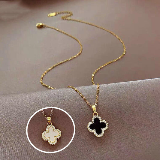 Reversible Clover Leaf Pendant Necklace