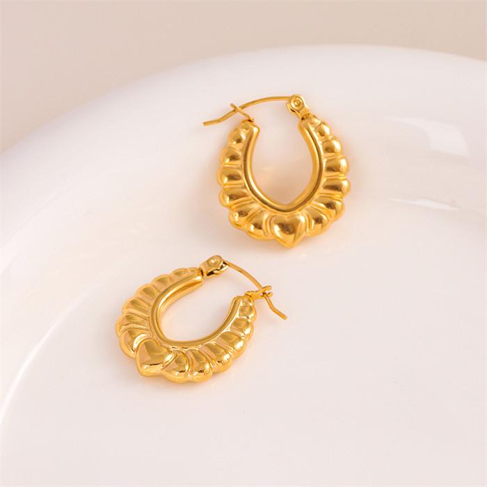 U shape Geometric Heart Shape Hoops Earring