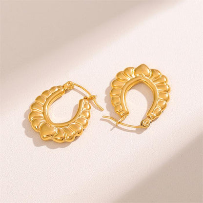 U shape Geometric Heart Shape Hoops Earring