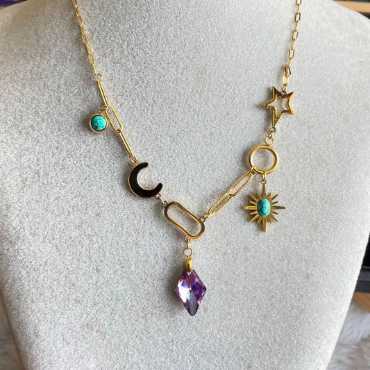 Celestial Statement Charm Necklace