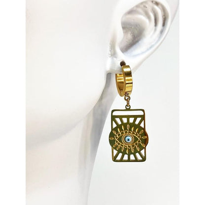 Evil Eye Gold Plated Antique Drop Earrings