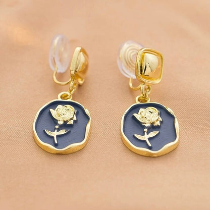 Rose Portrait Drop Earring